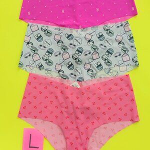 Victoria's Secret PINK Size L Seamless No-Show Cheeky Panty Bundle - 3 pairs